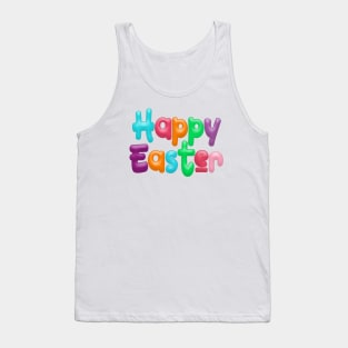 Playful Colorful Happy Easter Typography Tank Top